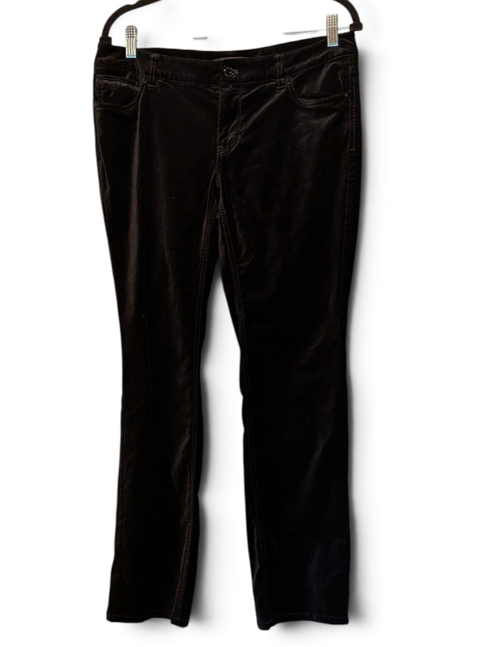White House Black Market Black Boot-Cut Velvet Jeans